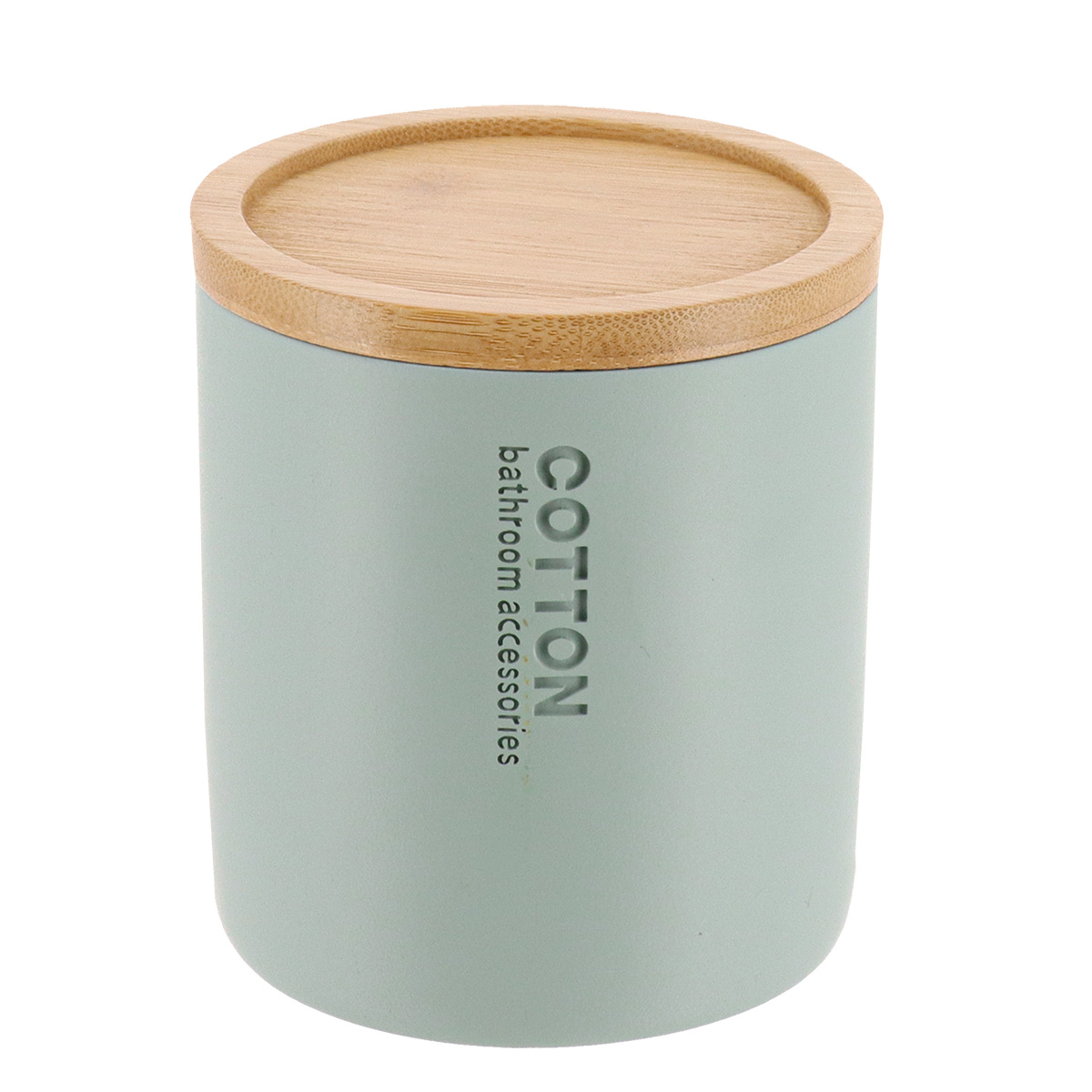 Wattenhouder polyresin bamboe Eucalyptus-groen naturel