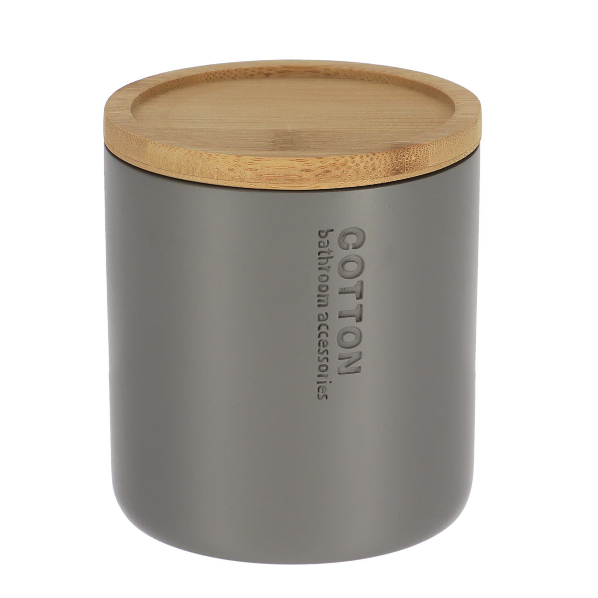 Wattenhouder polyresin bamboe grijs naturel