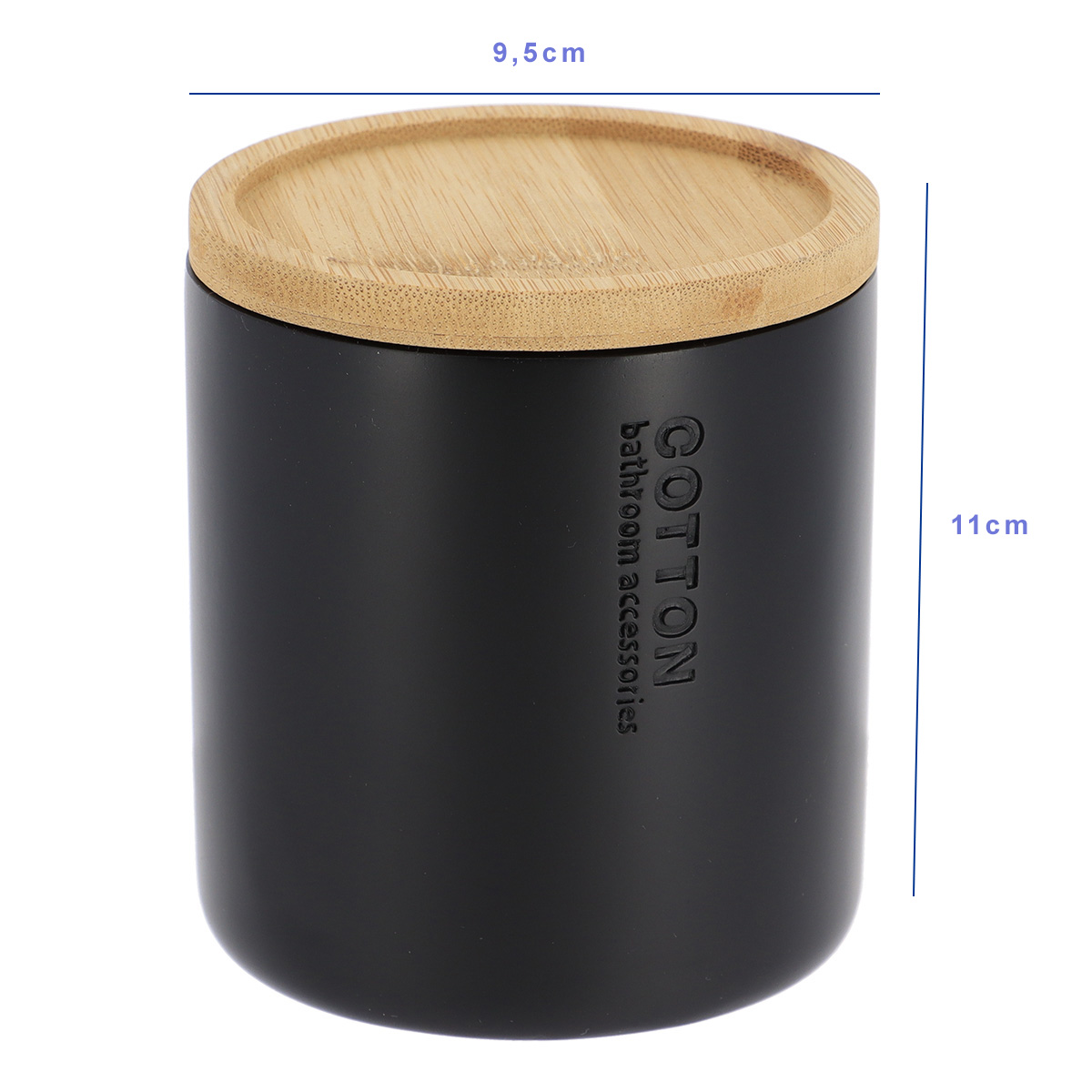 Wattenhouder polyresin bamboe zwart naturel