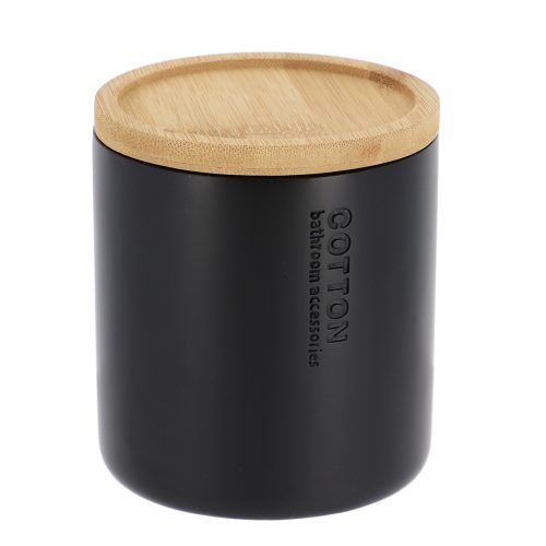 Wattenhouder polyresin bamboe zwart naturel