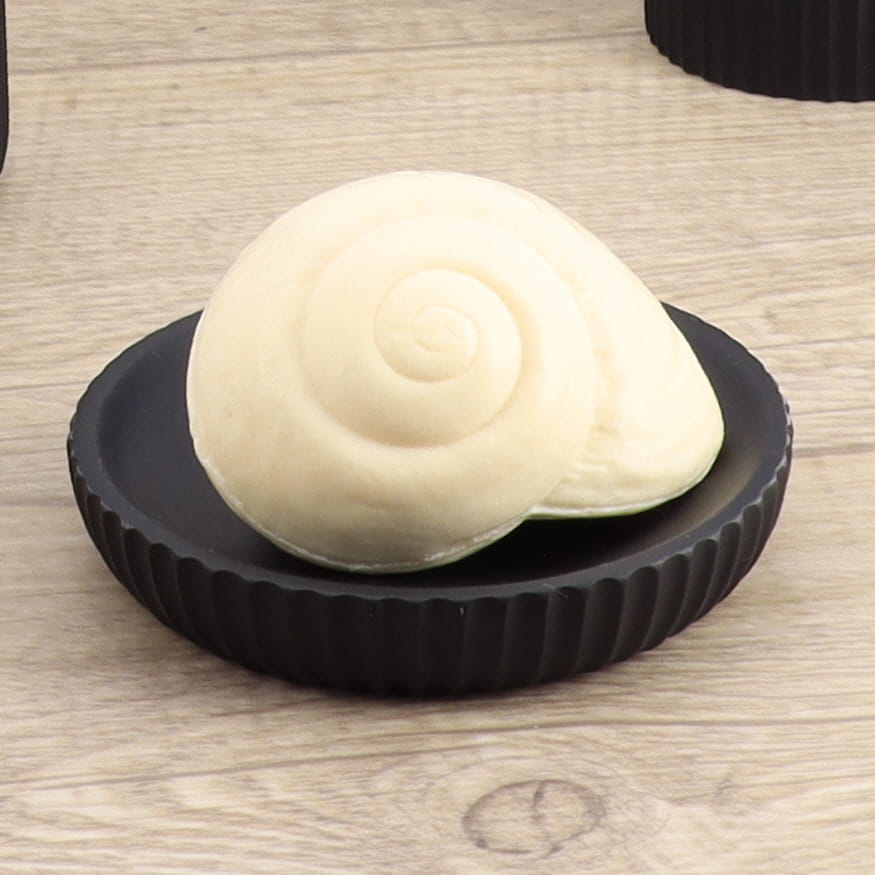 Zeephouder geribbeld polyresin zwart