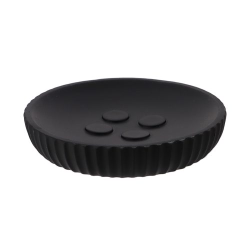 Zeephouder geribbeld polyresin zwart