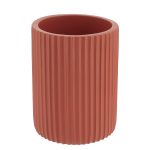 Badkamerbeker geribbeld polyresin Terracotta 360ml