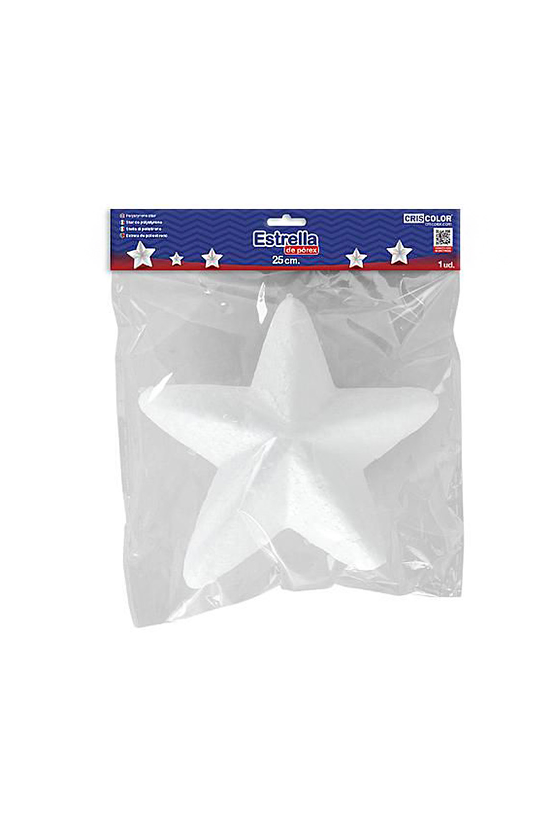 Piepschuim ster wit 25*25cm