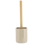 Toiletborstel met houder polyresin beige-naturel