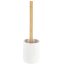 Toiletborstel met houder polyresin wit-naturel