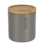 Wattenhouder polyresin bamboe grijs naturel