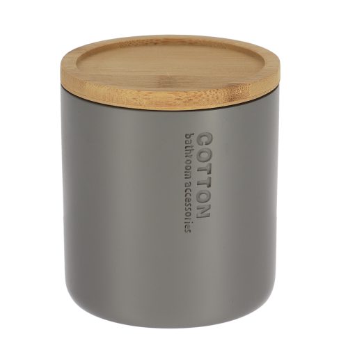 Wattenhouder polyresin bamboe grijs naturel