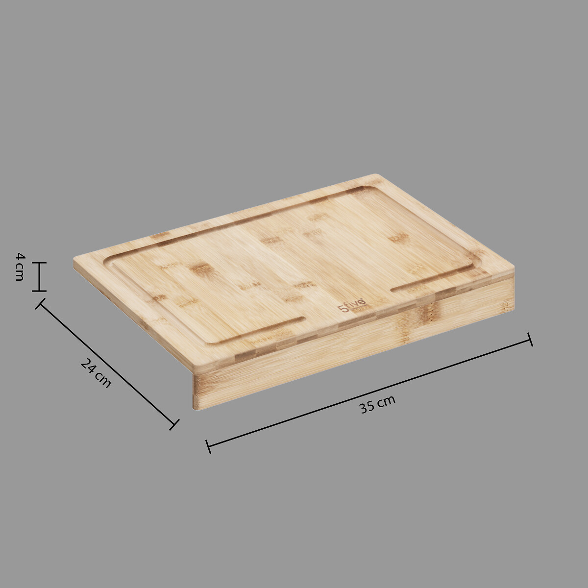 Bamboe snijplank met stoprand 35x24x4cm