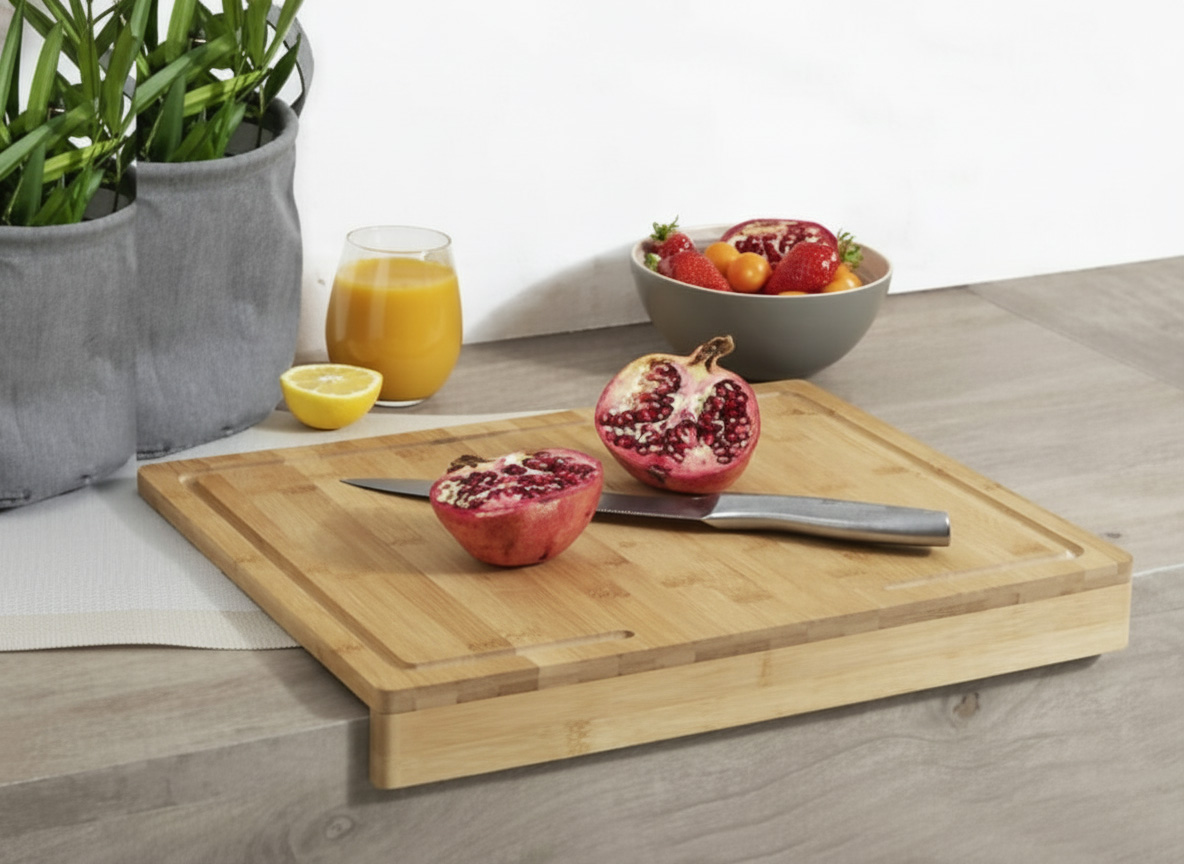 Bamboe snijplank met stoprand 35x24x4cm