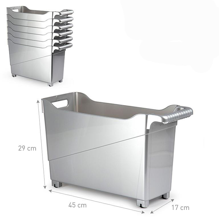 Opbergbox met wieltjes 45x17x29cm