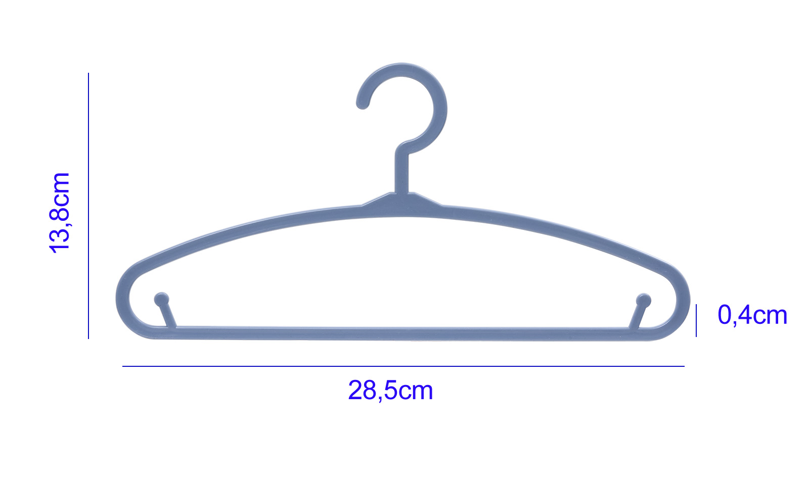 Kinderkledinghangers blauw 28,5cm 6st