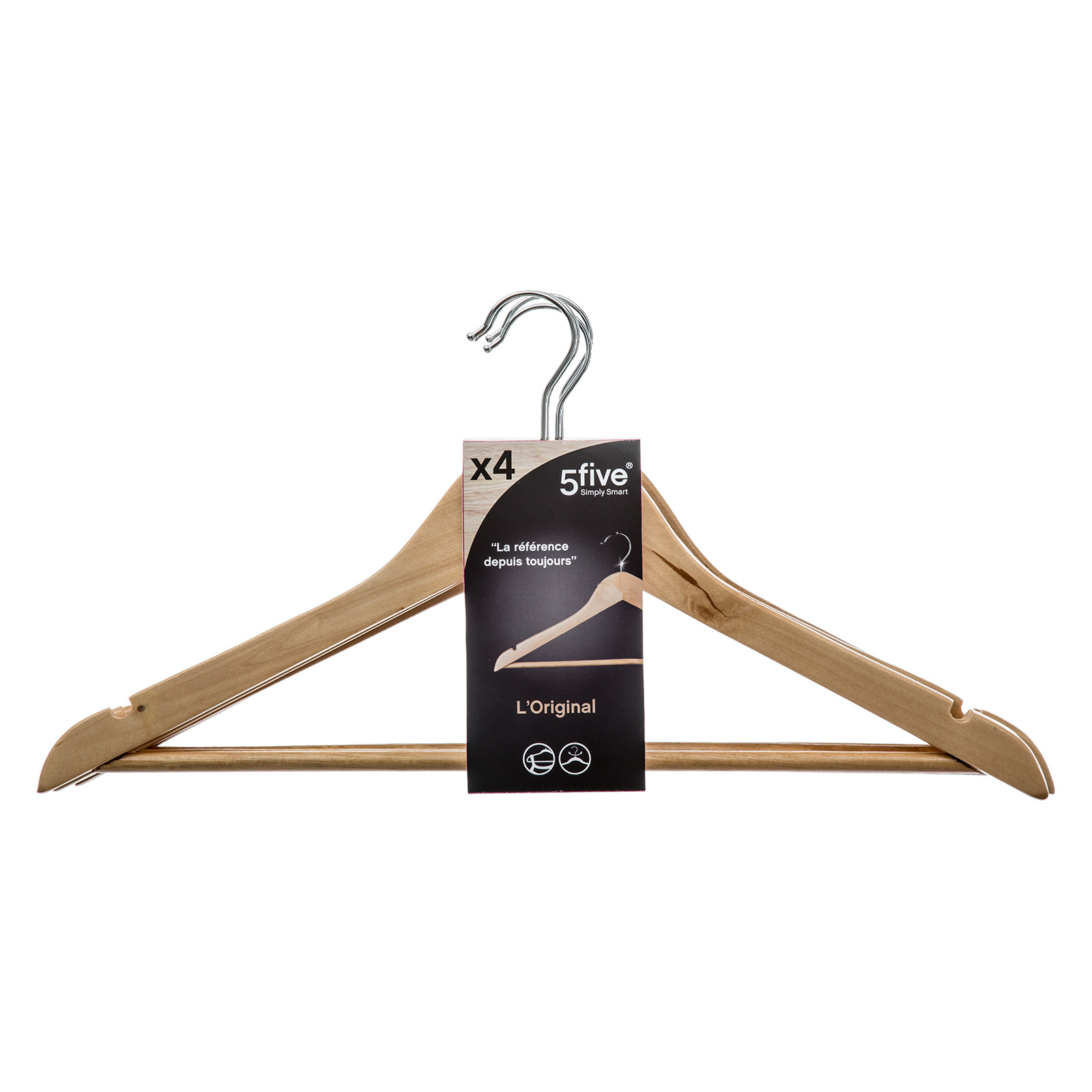 Houten kledinghangers 4 stuks
