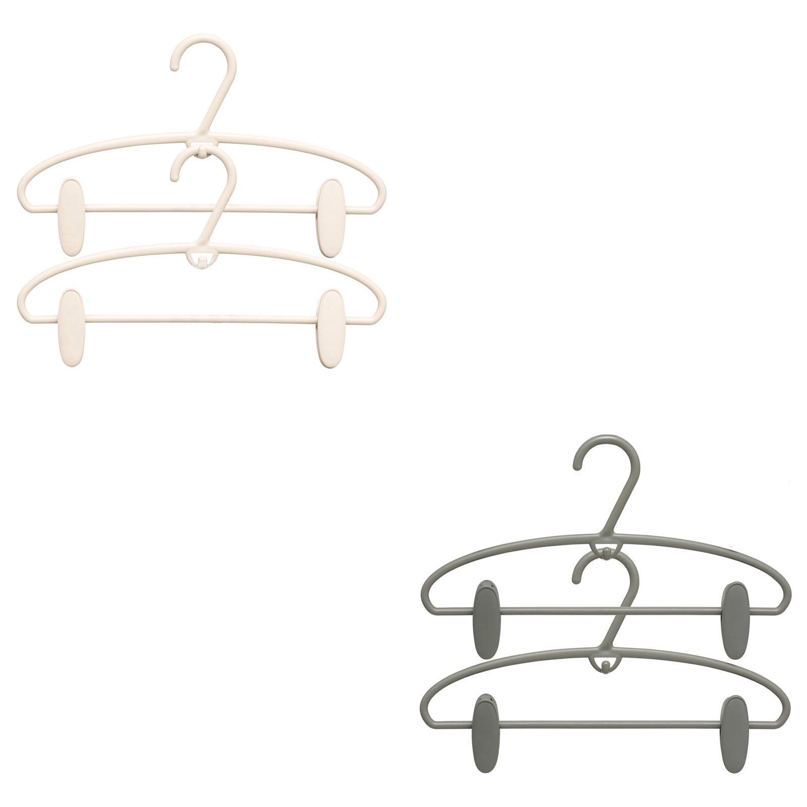 Kledinghangers met clips kunststof 34,4cm 4st