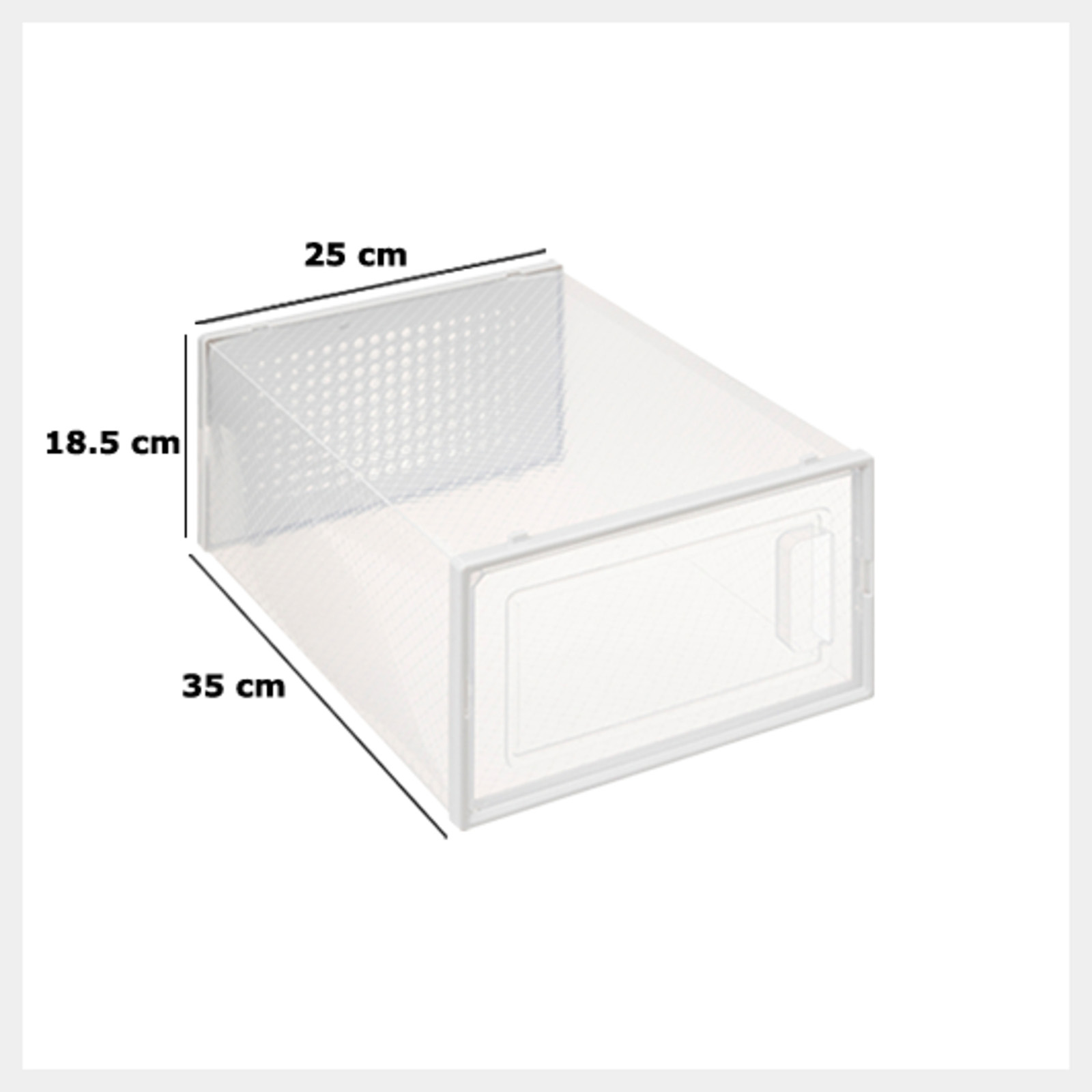 Schoenenbox stapelbaar transparant L 25x35x18,5cm
