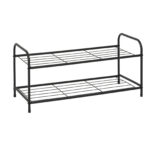 Schoenenrek metaal zwart 2 niveaus 71 × 31 × 33,5 cm