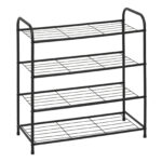 Schoenenrek metaal zwart 4 etages 71 × 31 × 74 cm