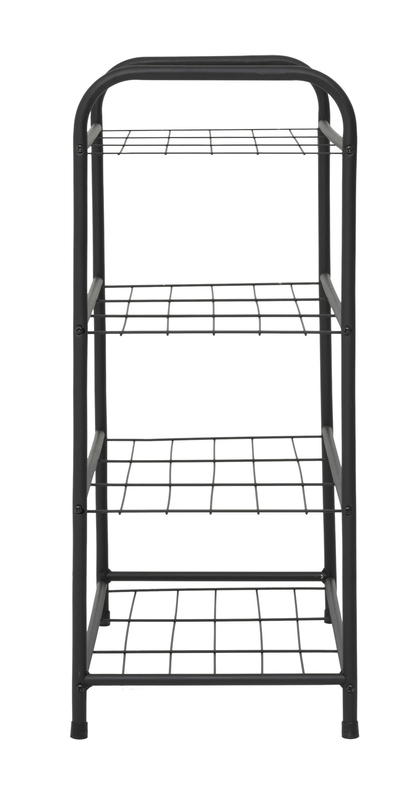Schoenenrek metaal zwart 4 etages 71 × 31 × 74 cm