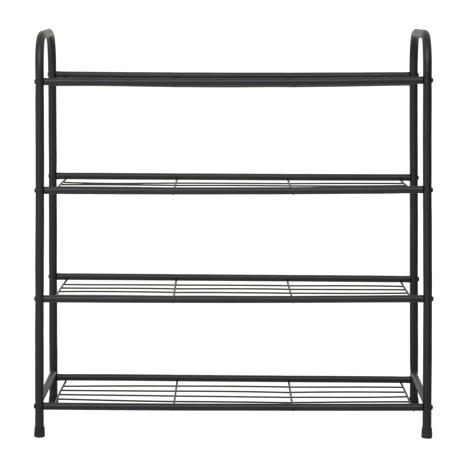 Schoenenrek metaal zwart 4 etages 71 × 31 × 74 cm