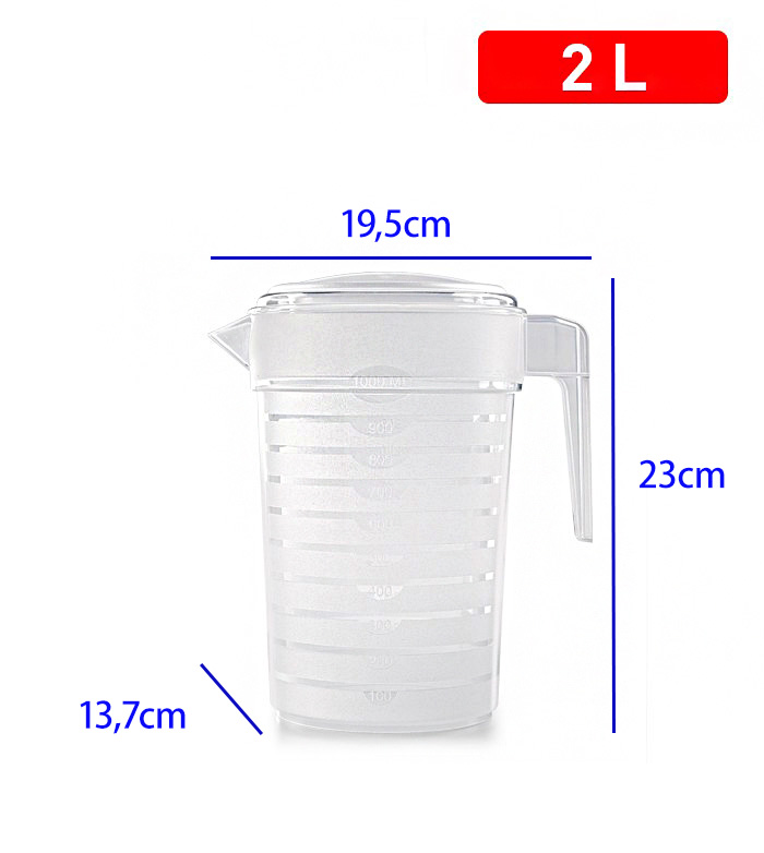 Waterkan kunststof transparant 2L